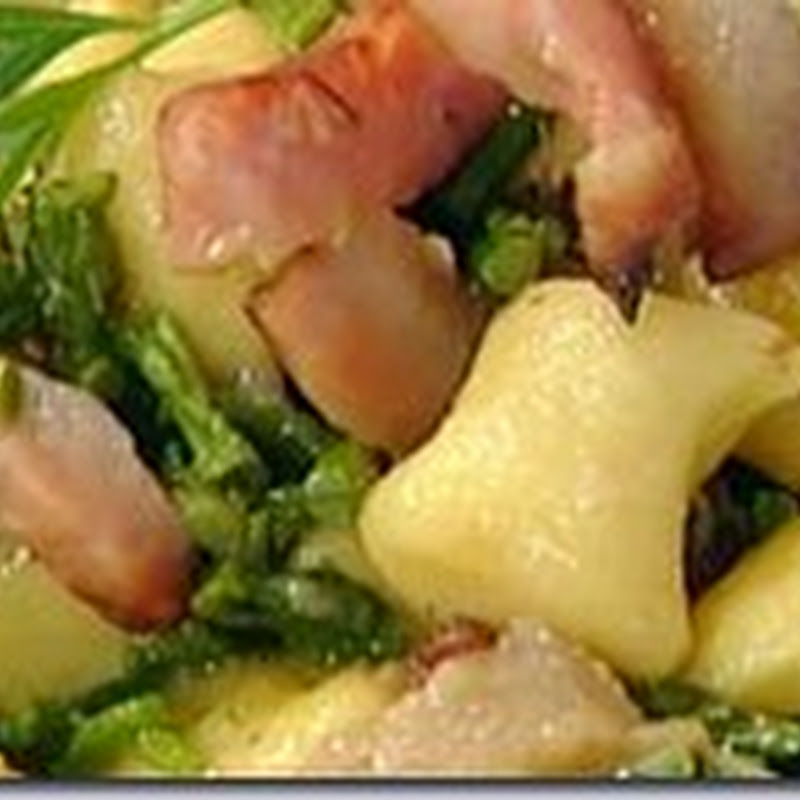 Gnocchi con guanciale croccante e asparagina